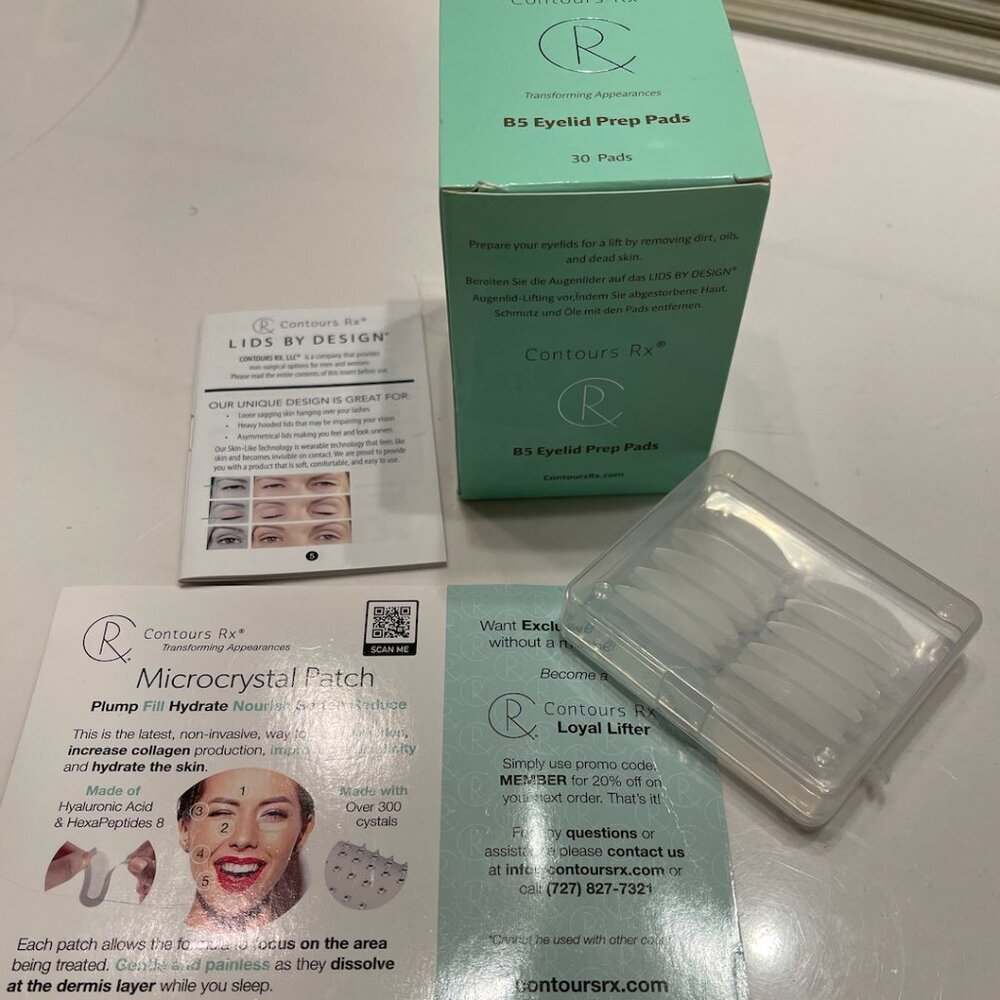 Contours Rx Lids by Design - Instant Eyelid Correcting Strips and Prep Pads